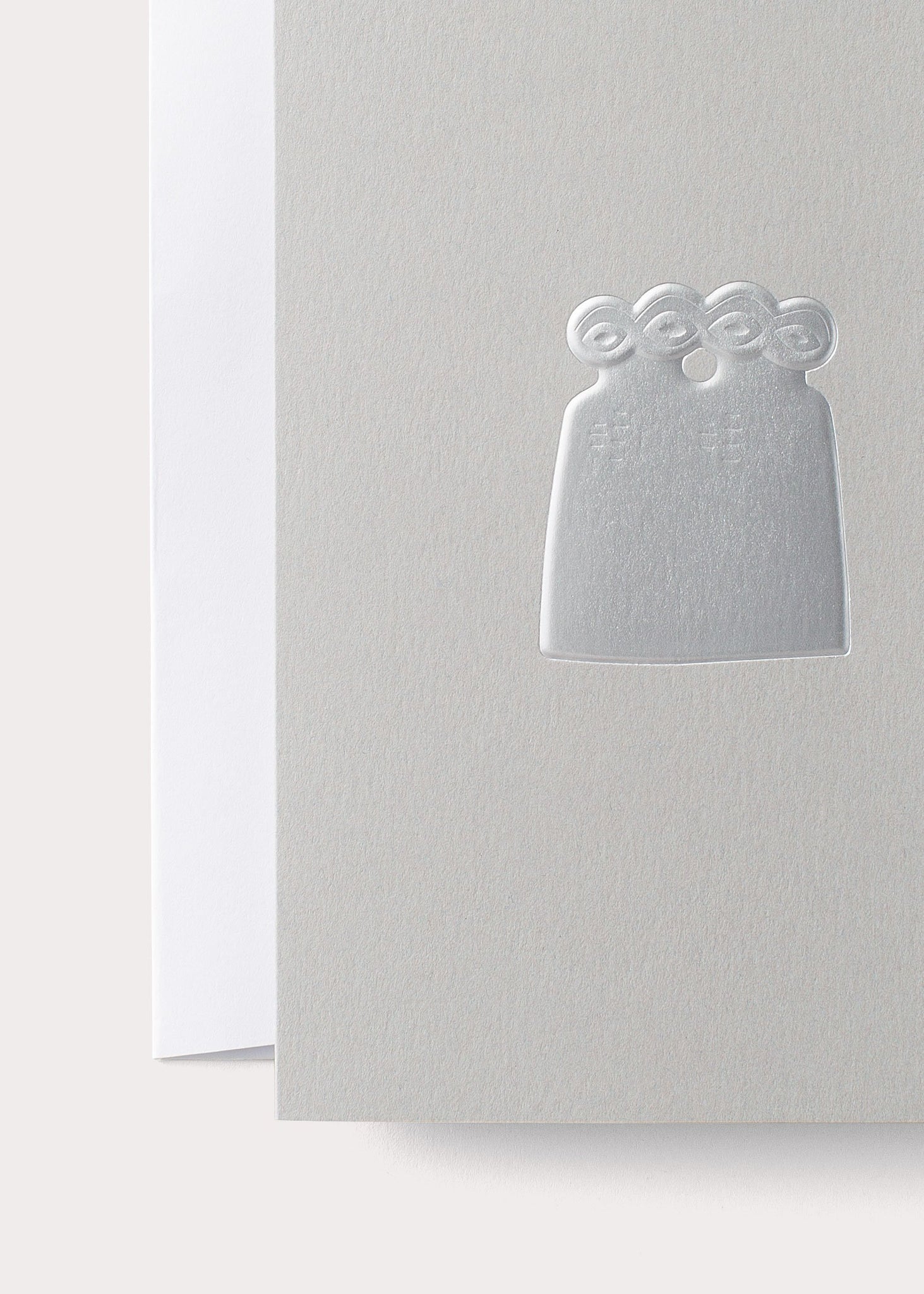 Eye Idol Amulet Greeting Card with silver foil embossed minimal design by Noat