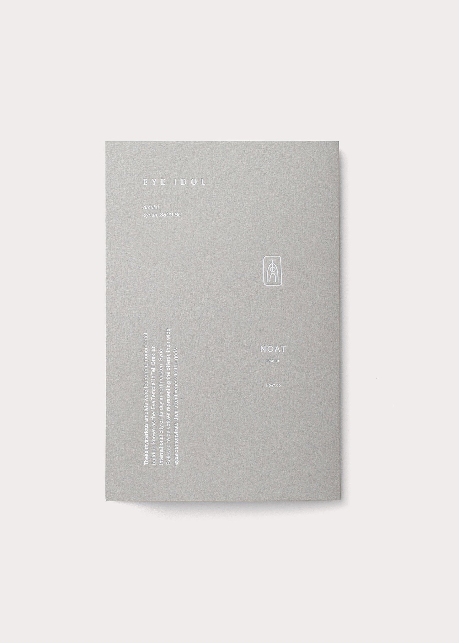 Eye Idol Amulet Greeting Card with silver foil embossed minimal design by Noat