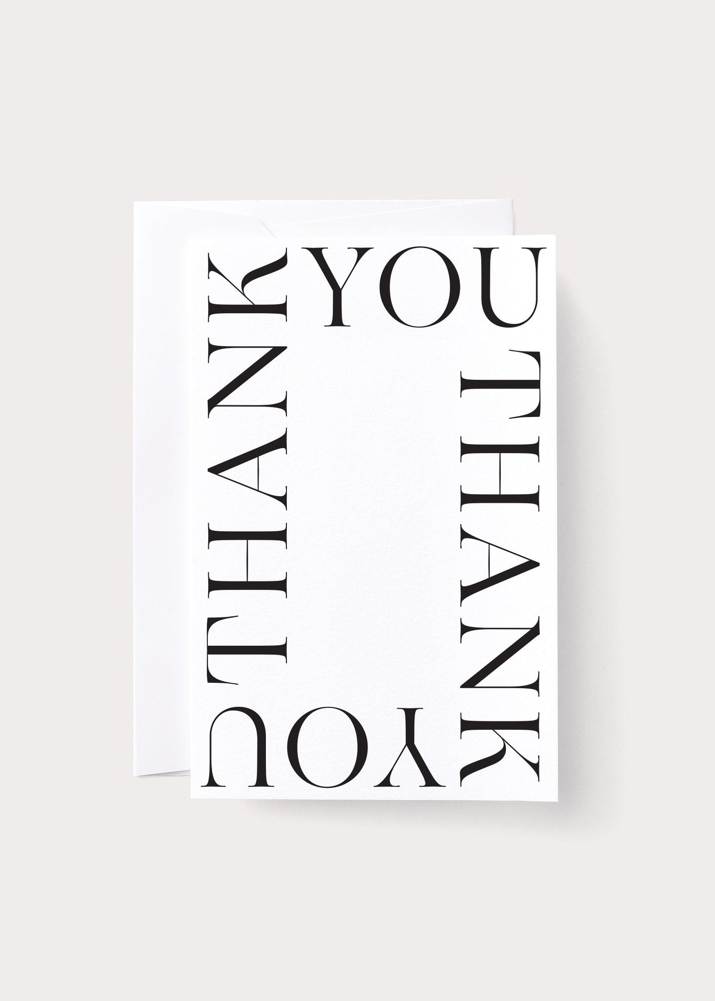 Thank You greeting card in white and black by Noat paper