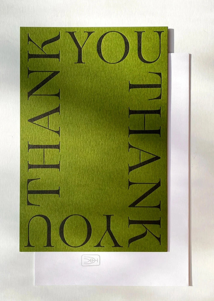 Thank You Greeting Card in Kelp Green by Noat Paper