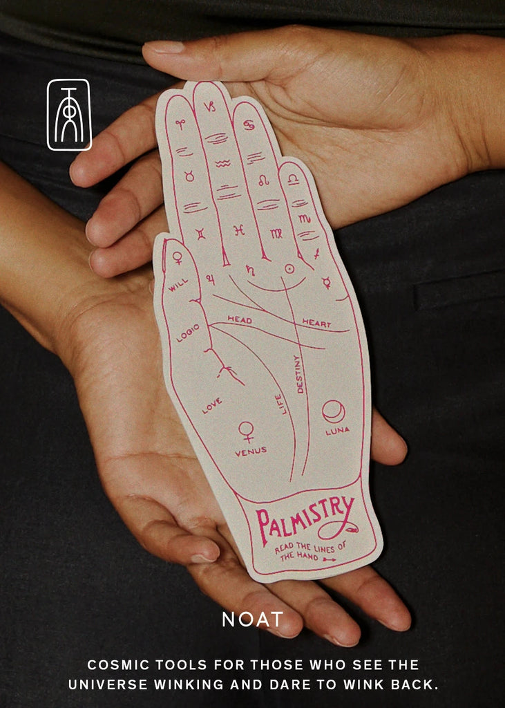 Palmistry_Greeting_Card_Noat red foiled letterpress mystical cosmic tools